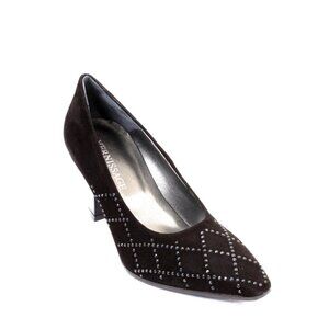 Vernissage 73940 Black Suede Leather Pointy Heel Pumps
